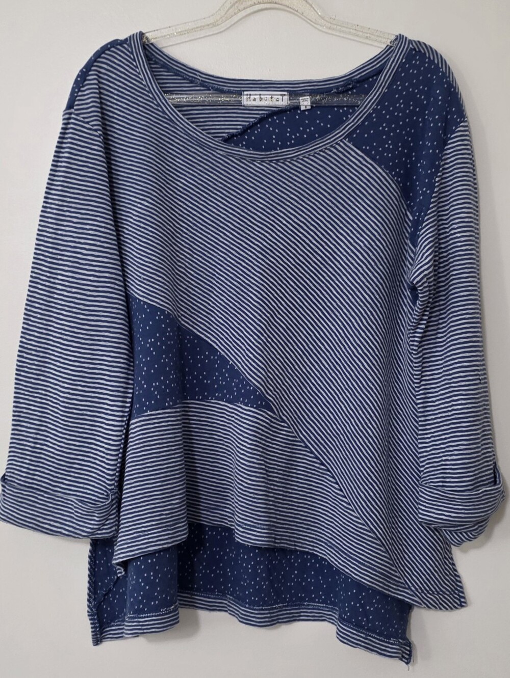 Habitat Connect The Dots Drop Tail Blue & White Boxy Crew Mixed Print Dot Small